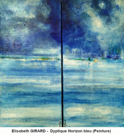 Elisabeth GIRARD -  Dyptique Horizon bleu (Peinture) 